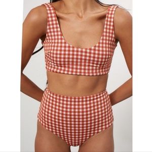 MARA HOFFMAN GINGHAM BIKINI SET